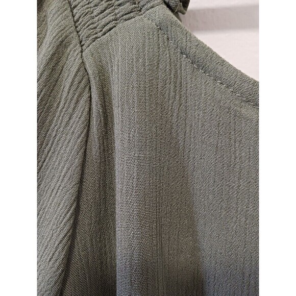 Torrid Blouse Top Boho Tie Front Off The Shoulder Olive Green Size 2X - Picture 7 of 8